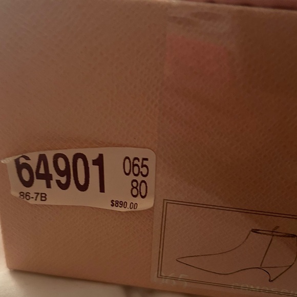 Prada Black Leather Suede ankle side zip kitten cone heel booties Boots size 7 - Picture 9 of 13